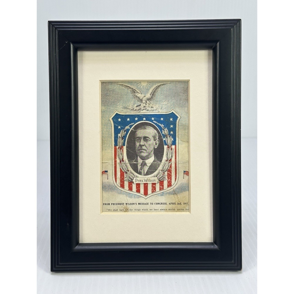 VTG President Woodrow Wilson 1917 Message to Congress US WWI Entrance Postcard